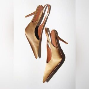 Elegant Gold Slingback Heels